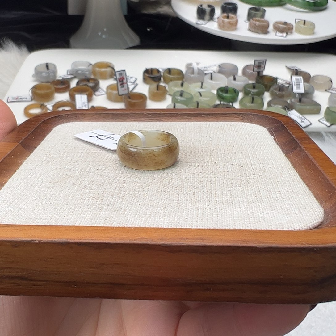 和田玉未镶嵌戒指A25白玉糖花墩墩15不退换