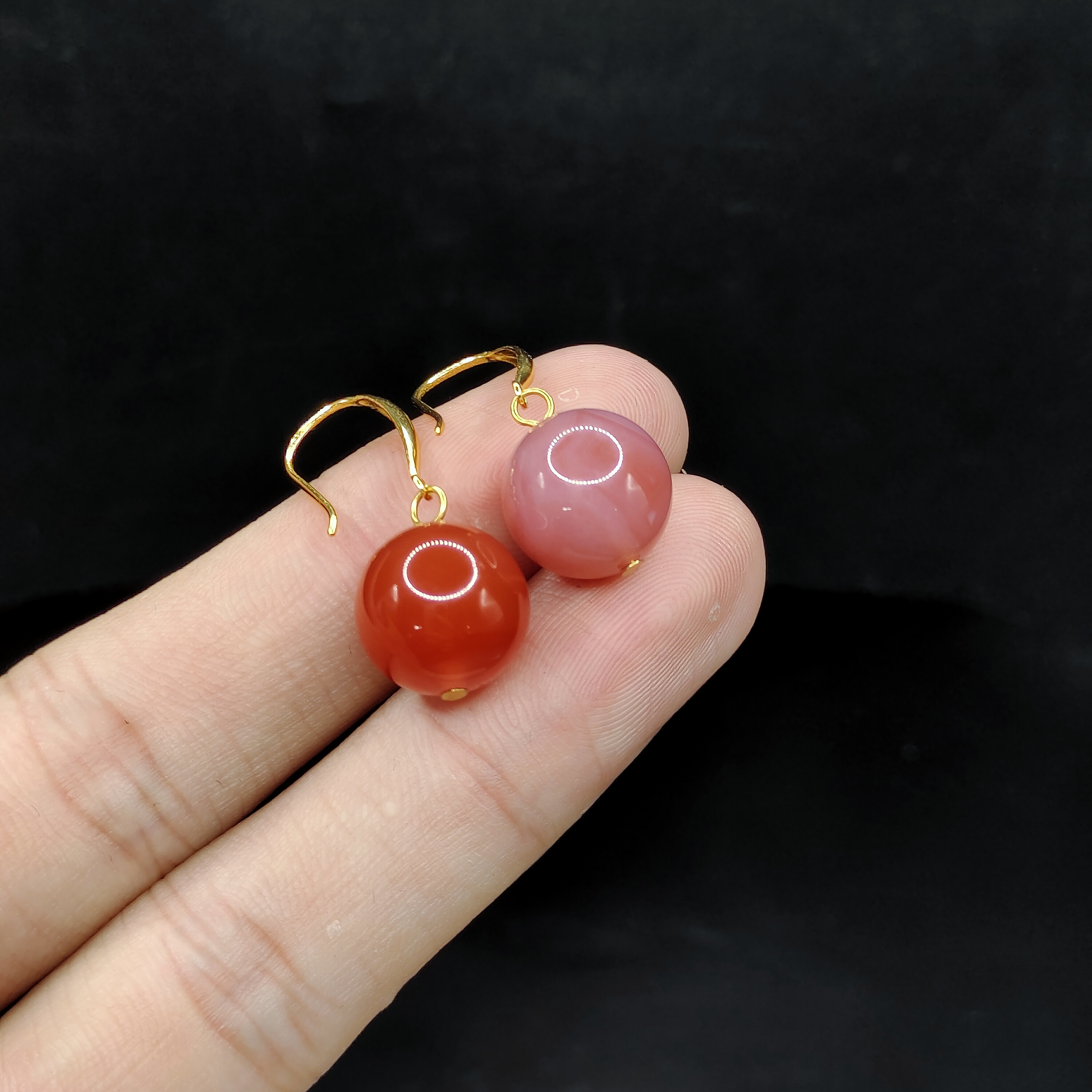 【龙龙严选】s925银盐源圆珠耳钩X14【多样性发其一】约12mm