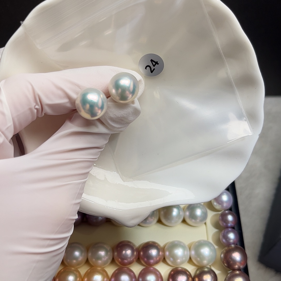 淡水珍珠耳饰银S925镶嵌