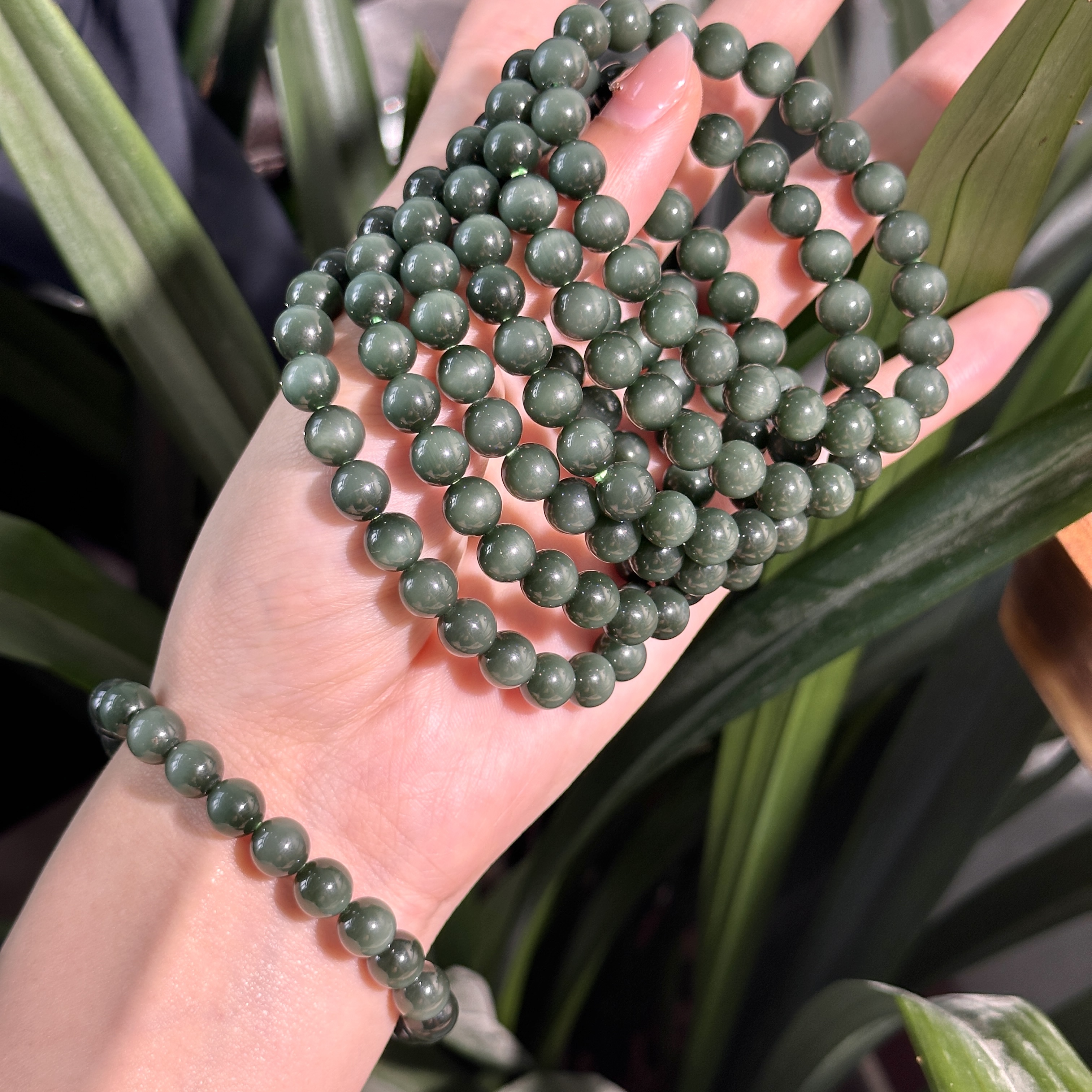 H226 天然和田玉手串 多样性发其一