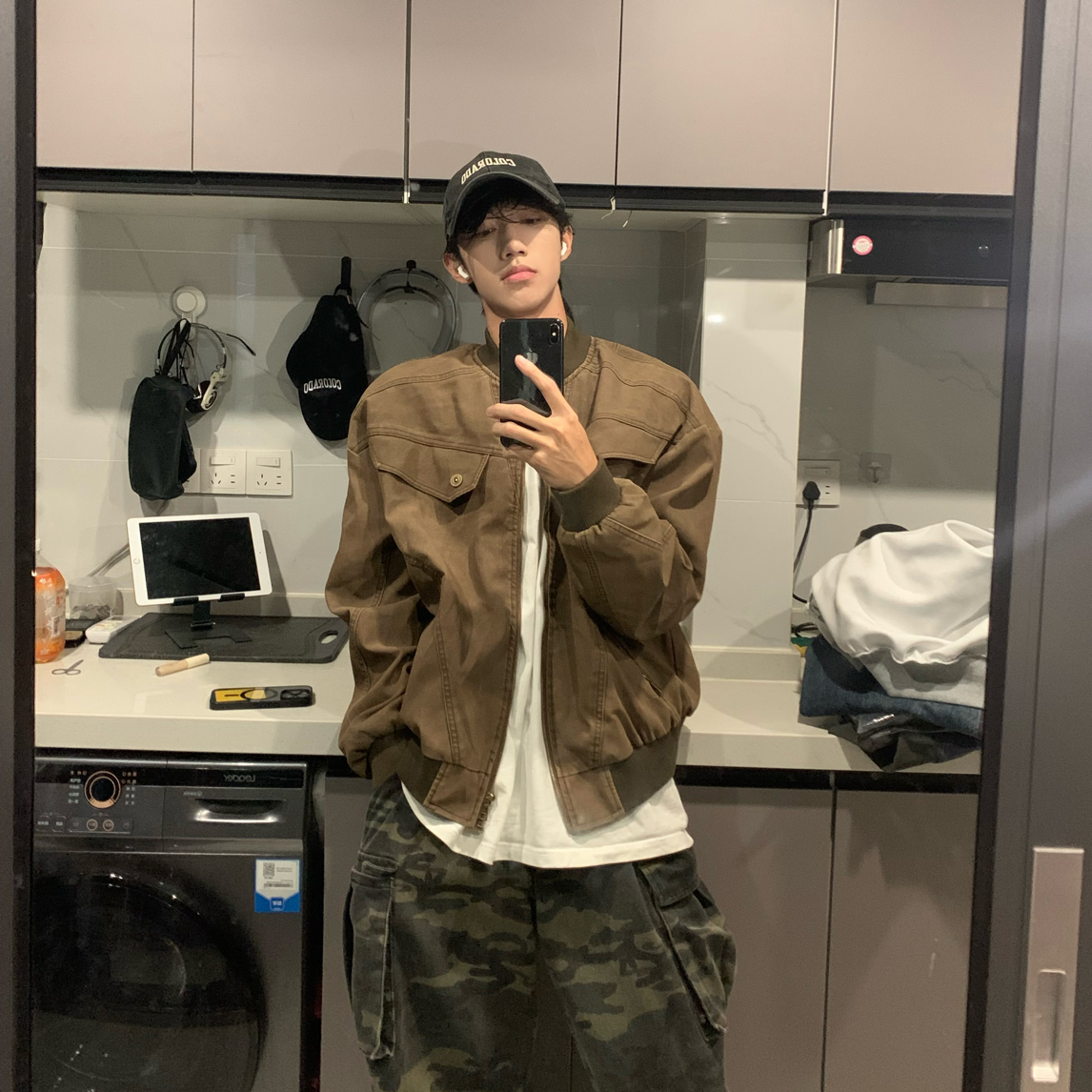 ACHOOO哈灵顿复古做旧美式高级感潮牌cleanfit秋冬外套百搭夹克