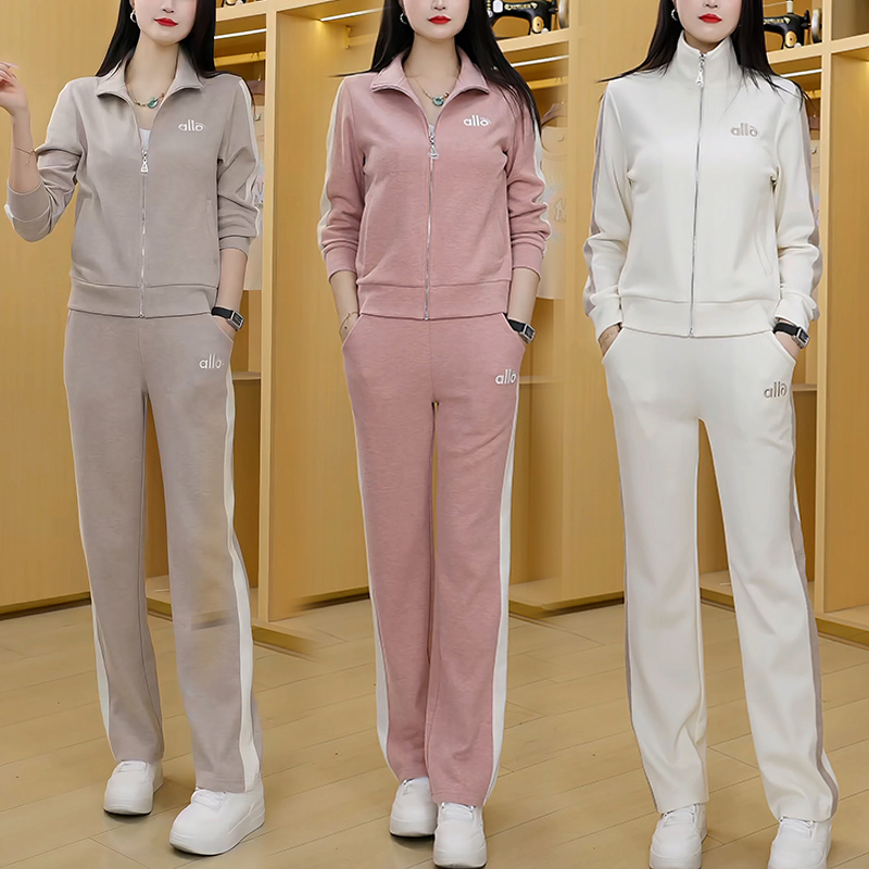 立领休闲运动套装女2025新款时尚宽松显瘦洋气减龄休闲外套两件套