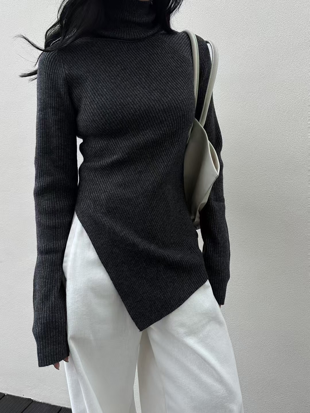 喇叭袖针织衫百搭衫打底衫女长袖套头显瘦秋冬毛针织衫