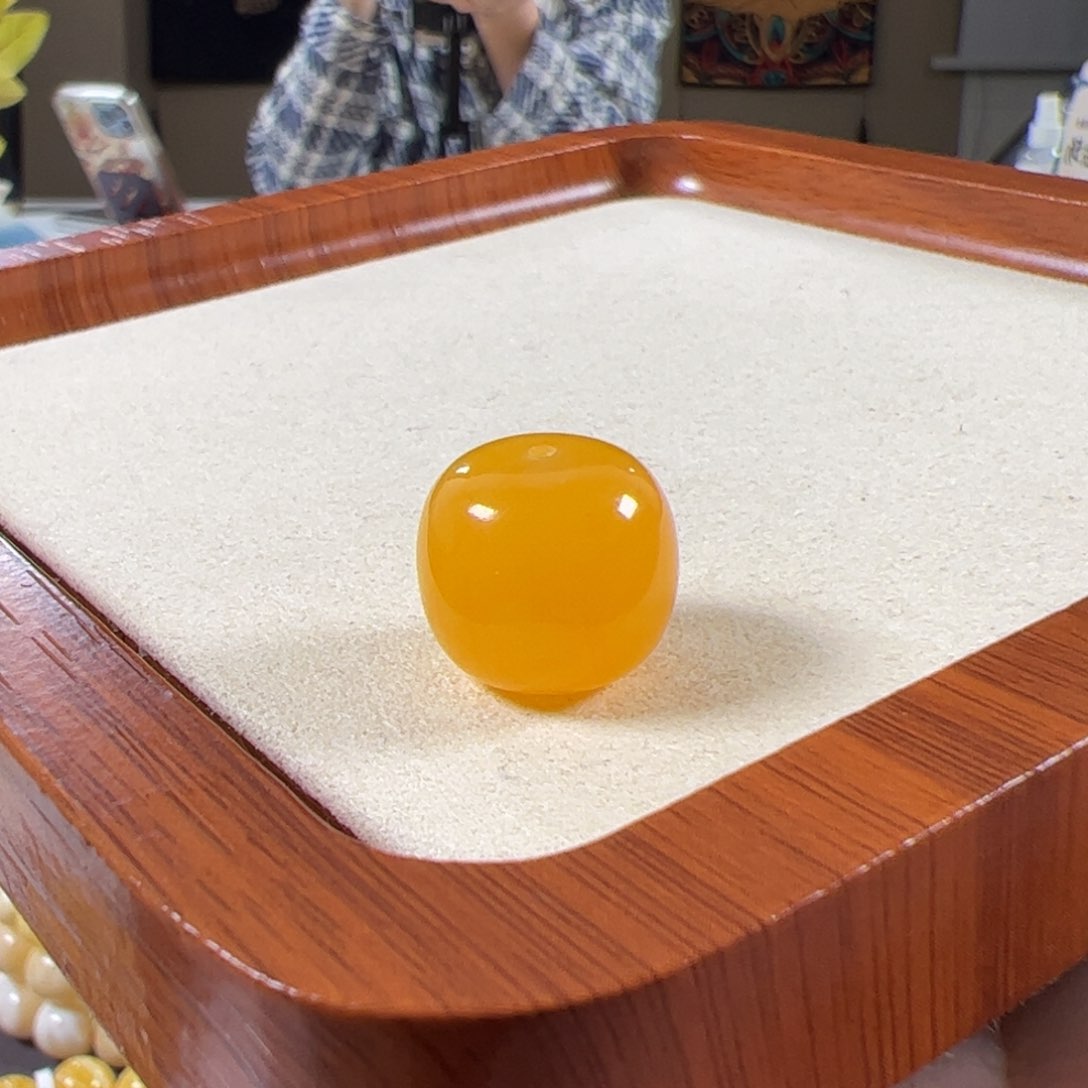 裸石蜜蜡未镶嵌16.3mm焦皮浓蜡鸡油红老型tt