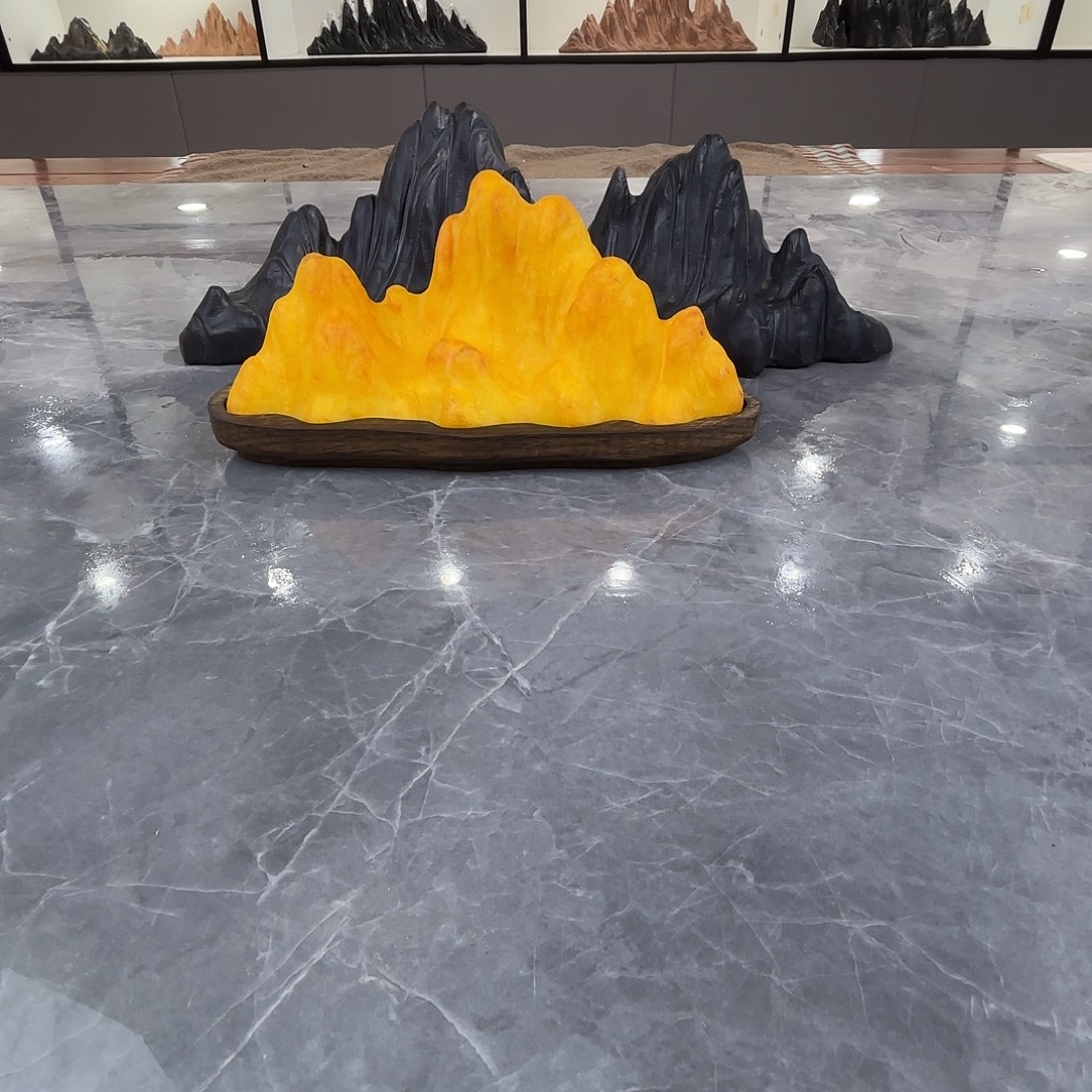 股***东砖雕灵璧石雕刻山峰摆件