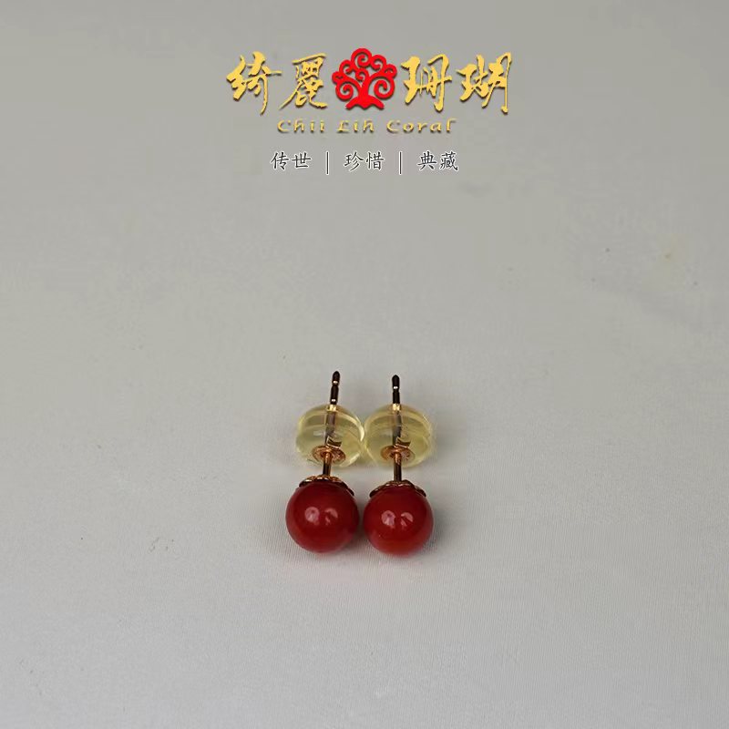 宝岛QL珊瑚 多样性发货 天然珊瑚 AKA圆珠耳钉/29001304