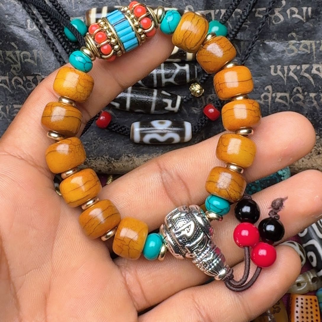 柏香籽/百香籽把件牦牛骨