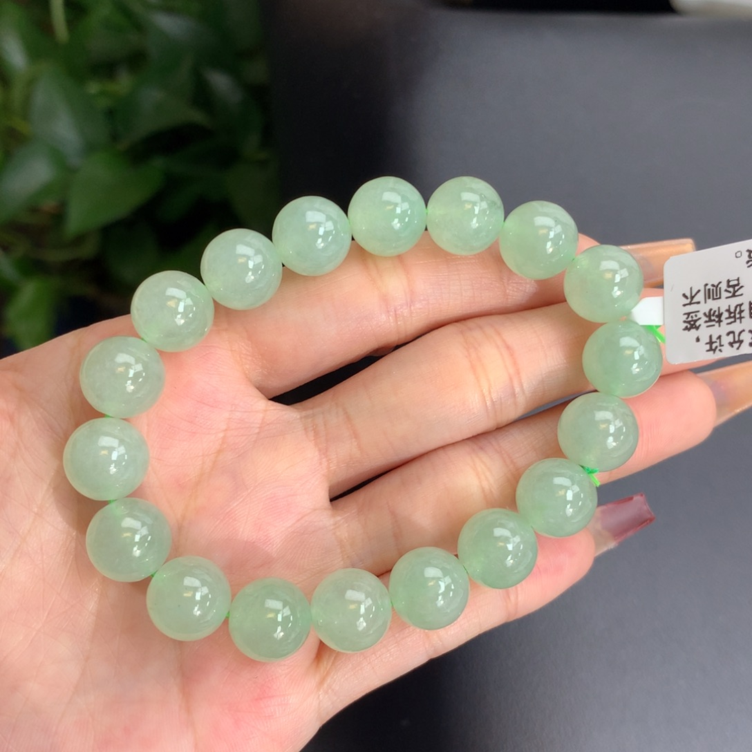翡翠手链未镶嵌卡10.8冰胶晴手串