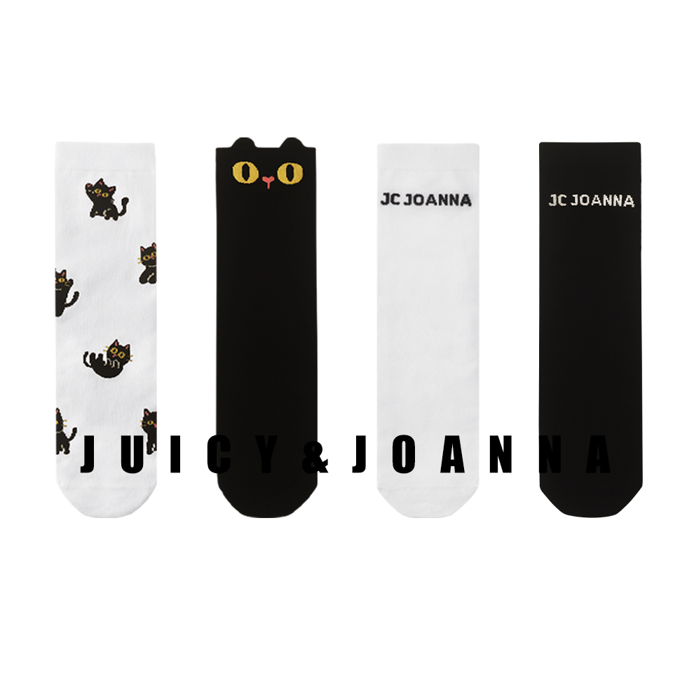 JUICY&JOANNA/橘子樱桃煤球提花无跟袜组合装