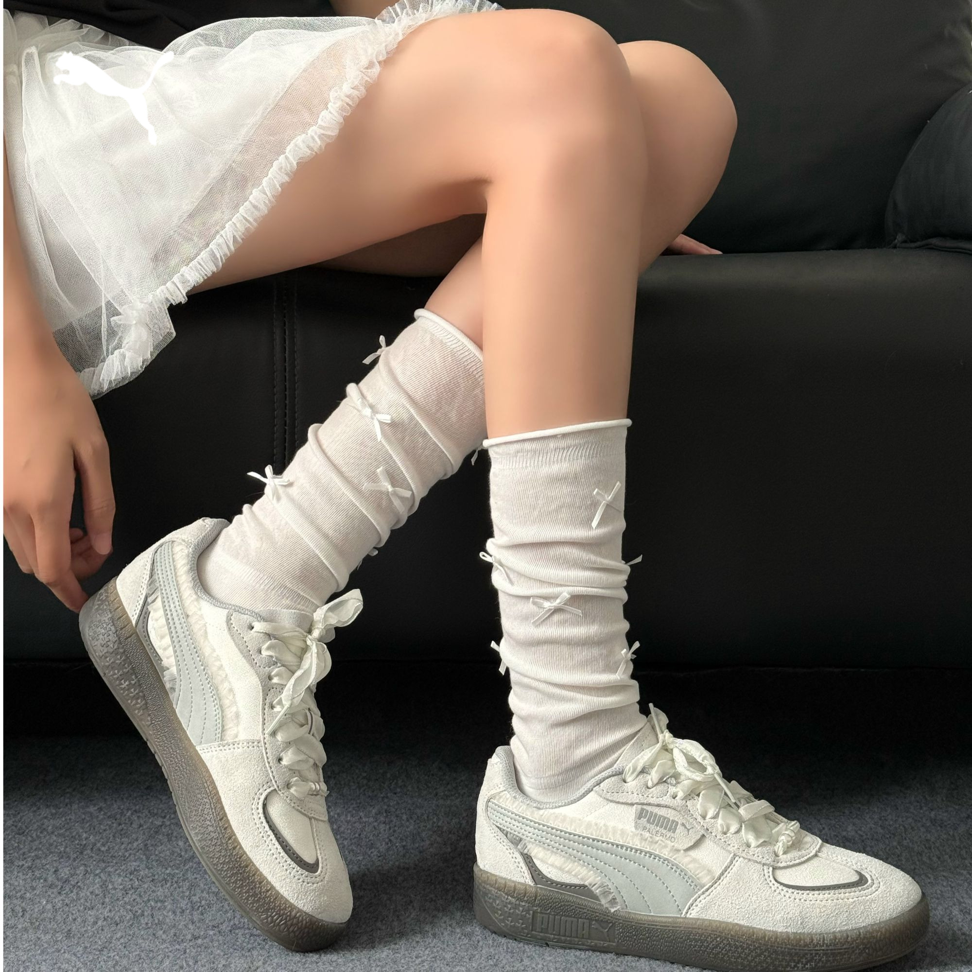 【德训鞋】PUMA彪马女复古运动休闲鞋T字鞋厚底鞋PALERMO 401286