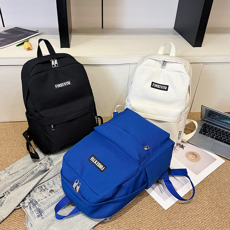 2514风耐磨拉链复古风印花双肩包轻便百搭休闲大学生