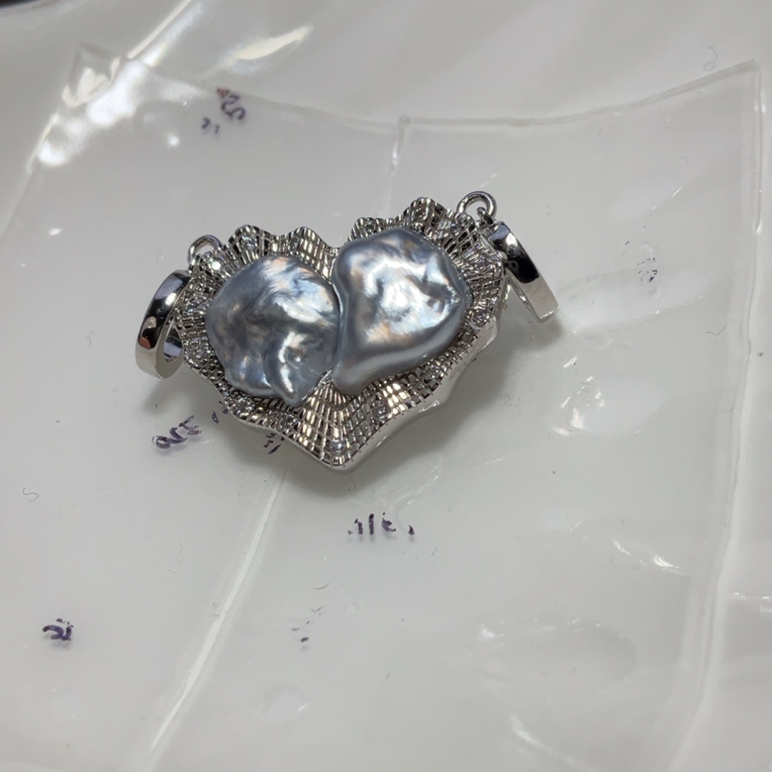 海水珍珠银S925镶嵌颈饰