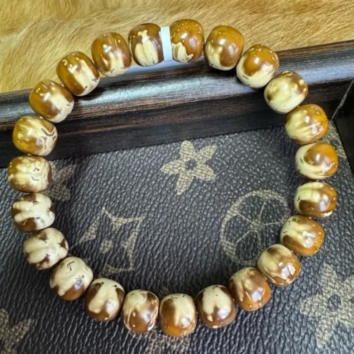 文玩手串 纯实心紫金鼠手串 鬼脸大奔时尚花纹手串男女饰品10尺寸