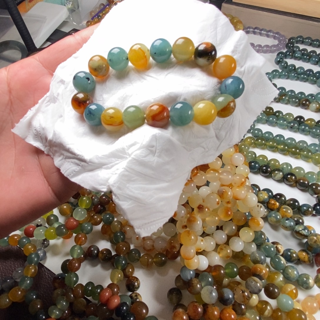 蛇纹石玉未镶嵌手链花玉卡12福利无暇