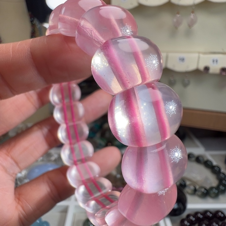 未镶嵌手链芙蓉石天然冰粉晶