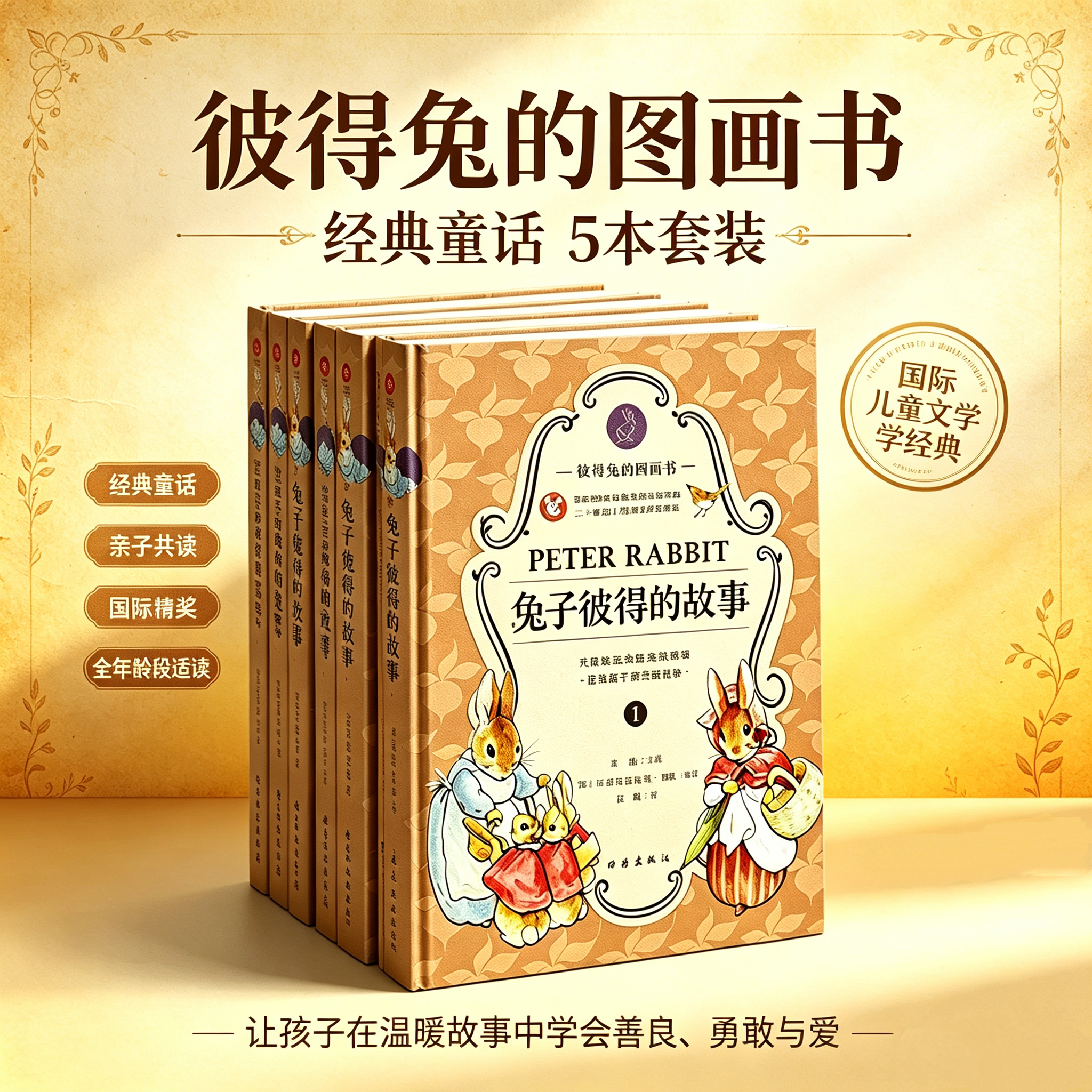 彼得兔精装绘本 睡前亲子共读 治愈孩子内心 共5本