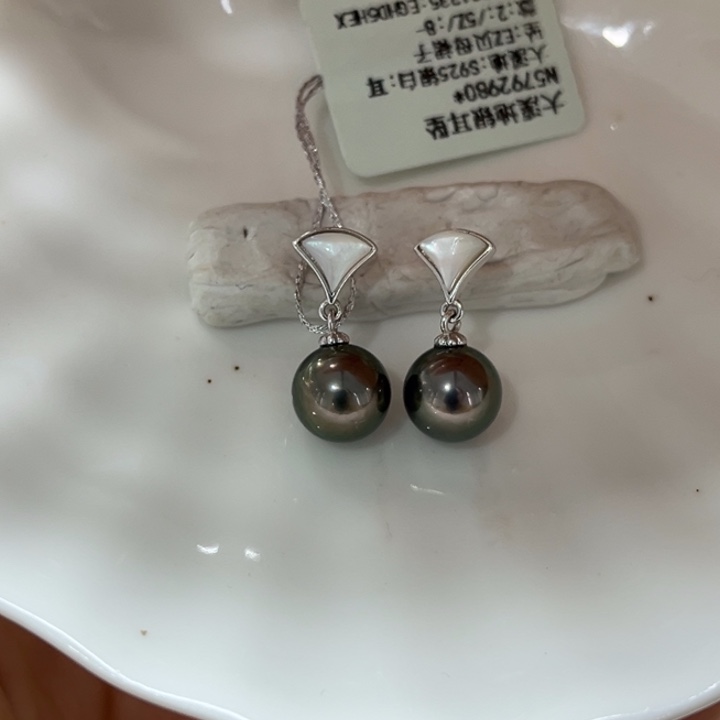 海水珍珠耳饰银S925镶嵌可打5折
