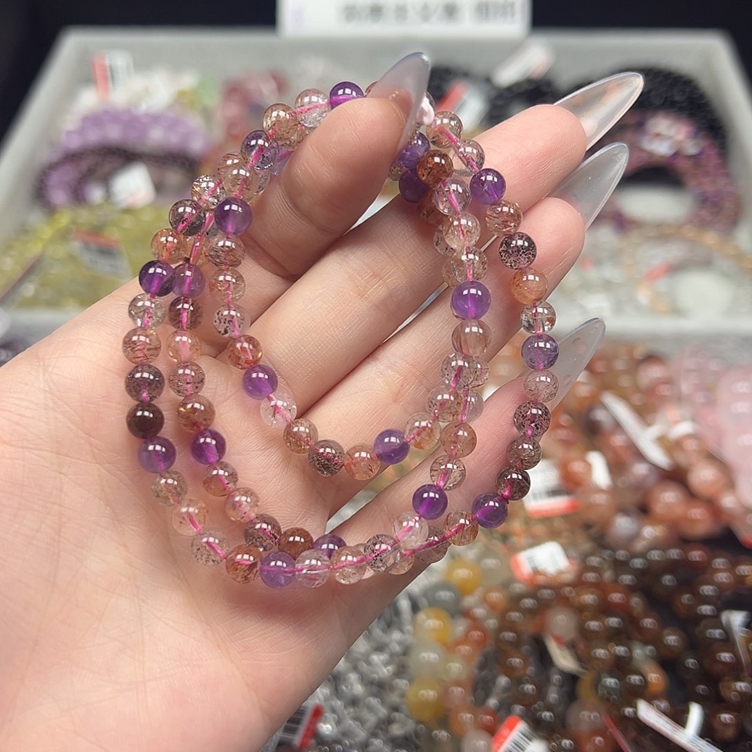 水晶手链未镶嵌卡5黑加仑超七三圈18