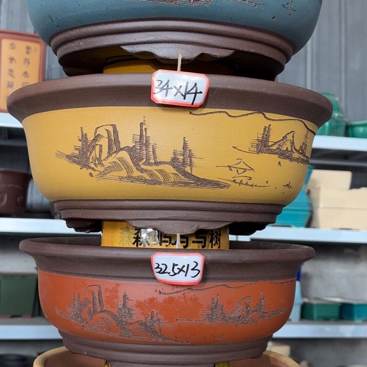 紫砂花盆          100-4。