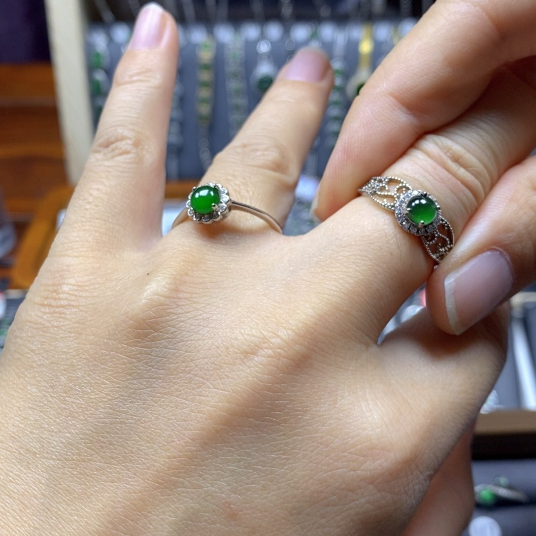 翡翠颈饰银S925镶嵌无证书/假一赔四