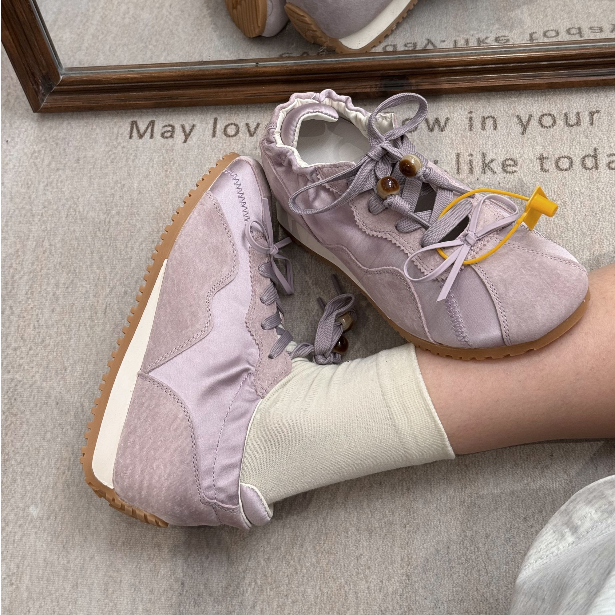 【6061-30029】平底透气百搭鞋女2025春夏新款休闲百搭