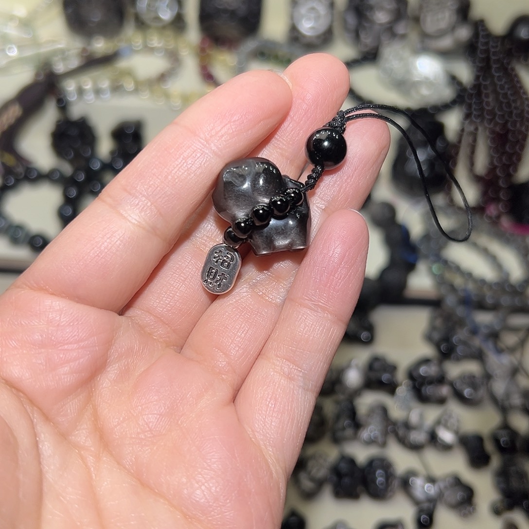 黑曜岩未镶嵌手链