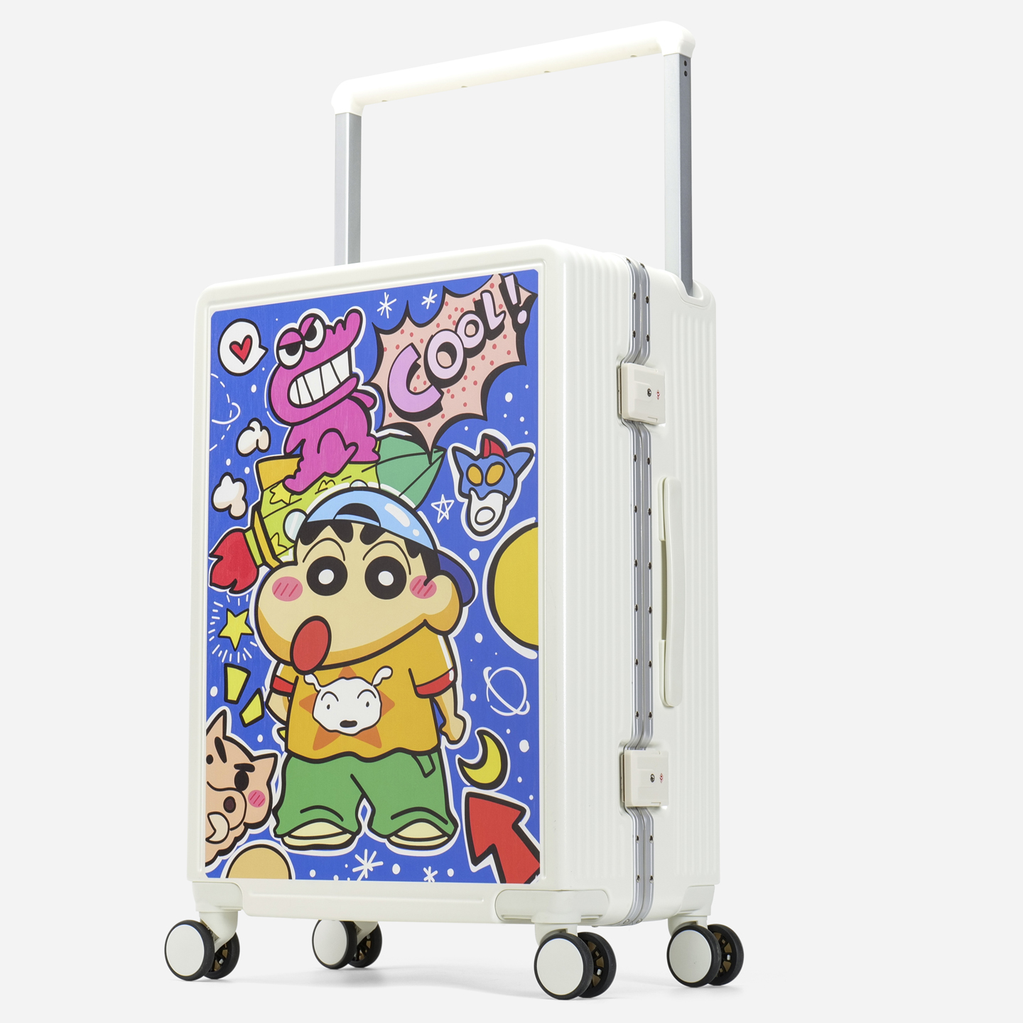 【Passion】白蓝小新宽拉杆行李箱diy旅行箱创意涂鸦高颜值拉杆箱