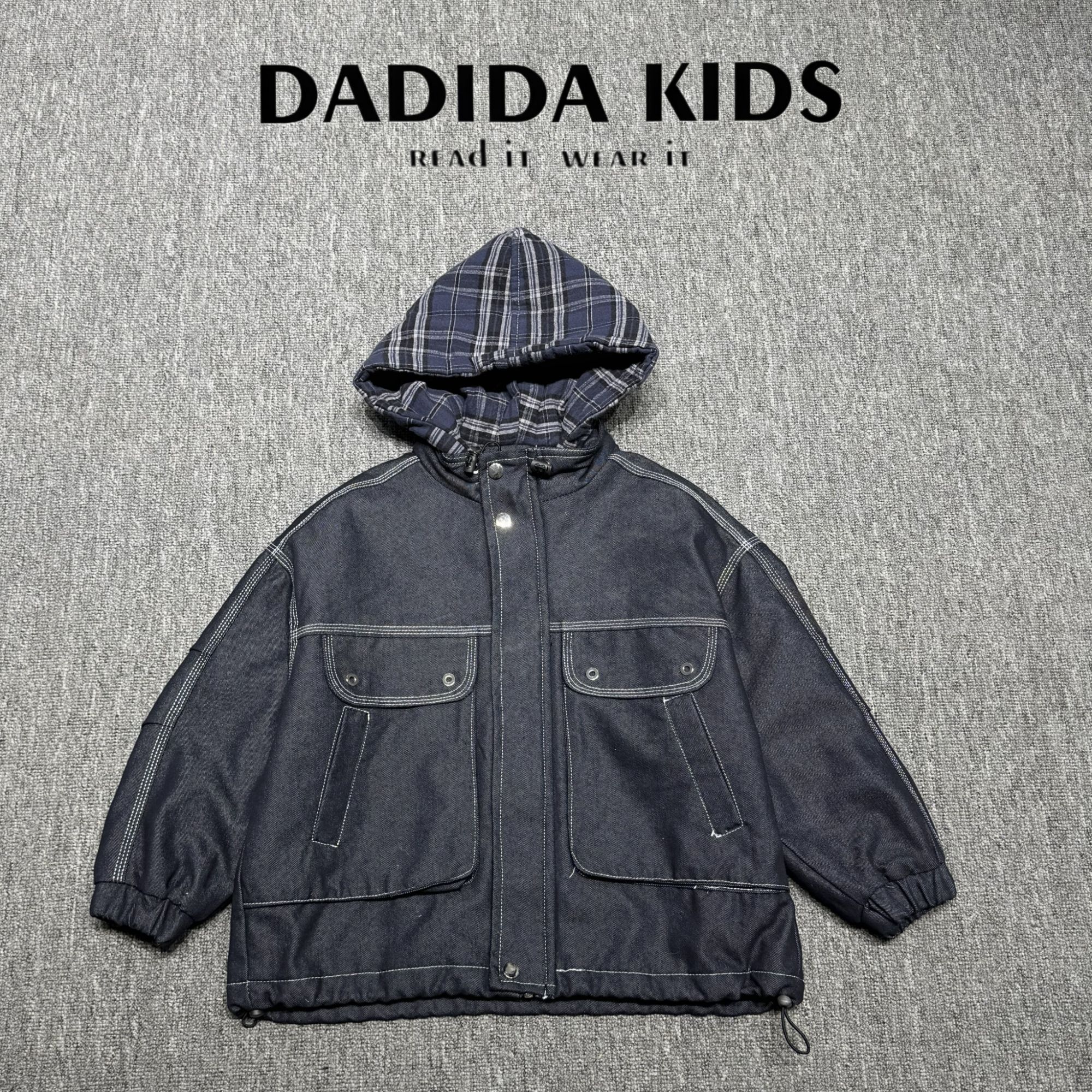 dadida/嗒嘀嗒男童休闲百搭冬季牛仔潮酷外套505980345