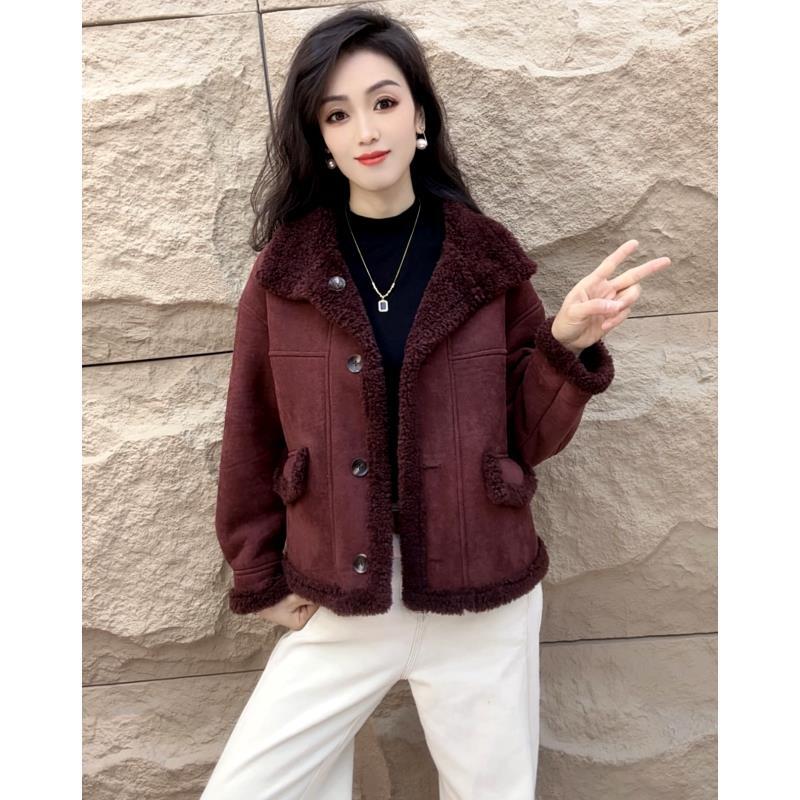 yipinyuxi/依品羽茜海宁正品2025冬季新款时尚颗粒毛毛外套女上衣