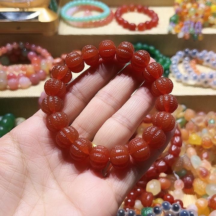 士***茄玛瑙/玉髓未镶嵌手链