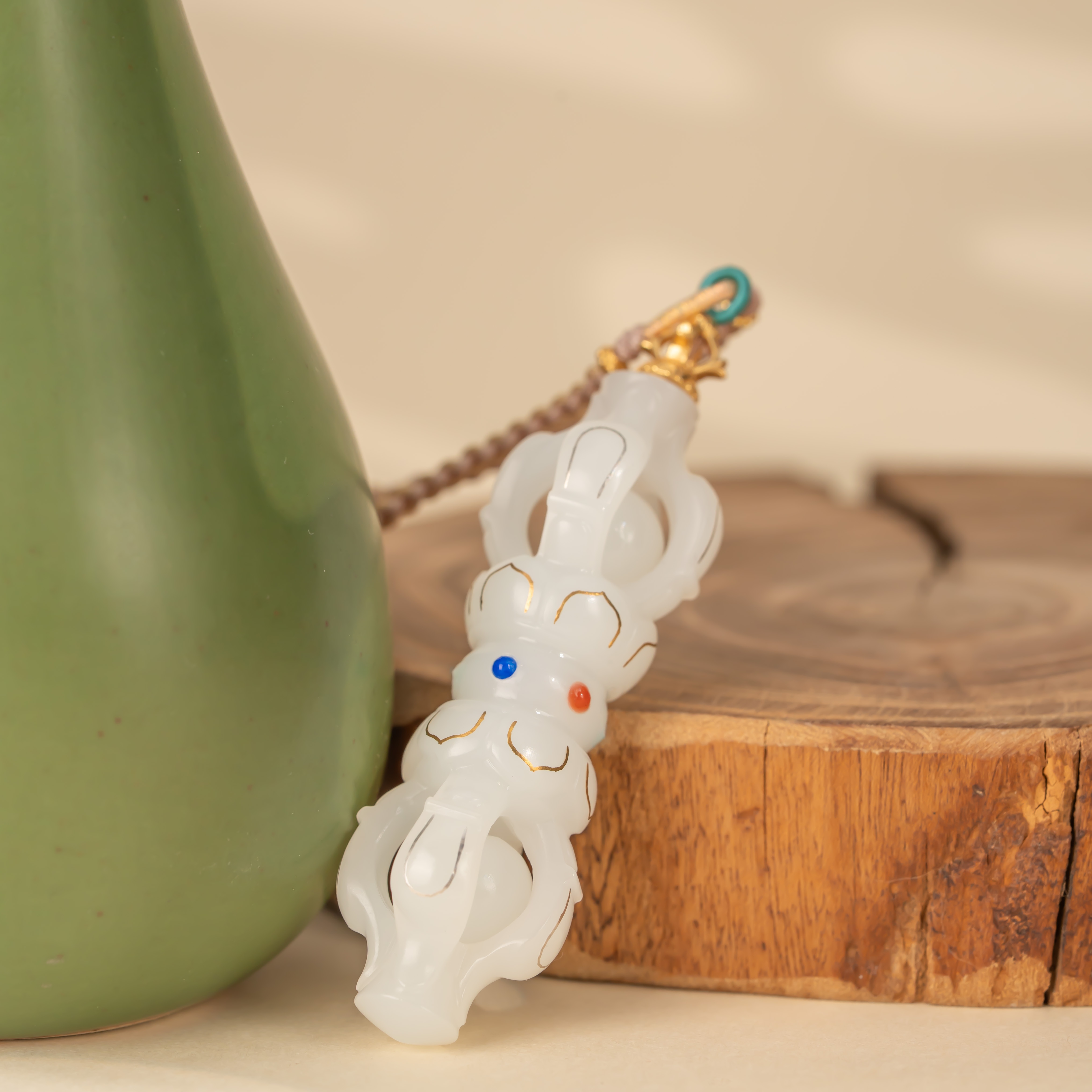 和田玉白玉降魔杵挂件 多样性发一件