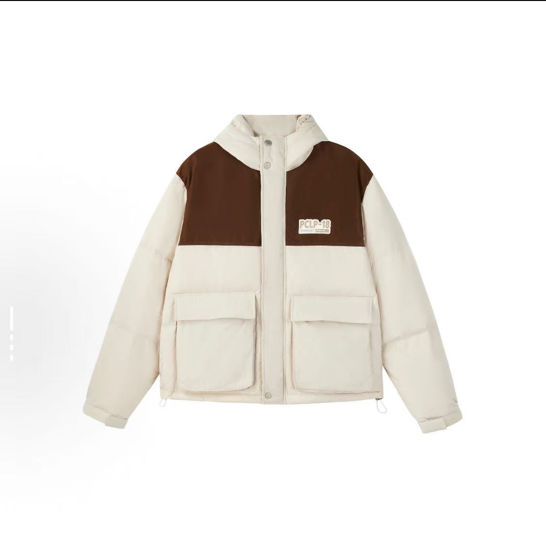 PC*原拼色口袋运动风连帽嘎嘎服