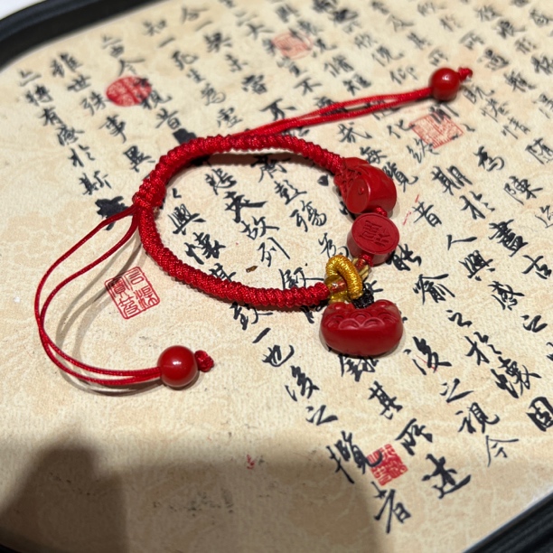 含辰砂工艺品高含量朱砂儿童手绳