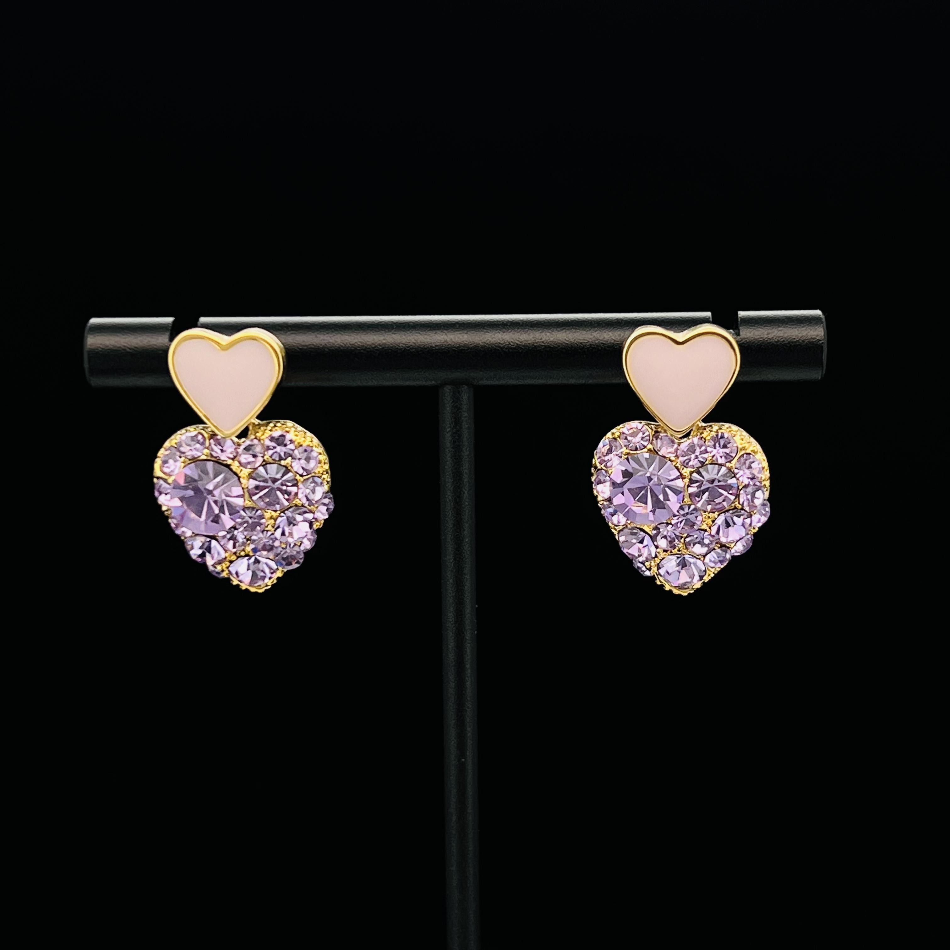 1292紫色爱心耳钉