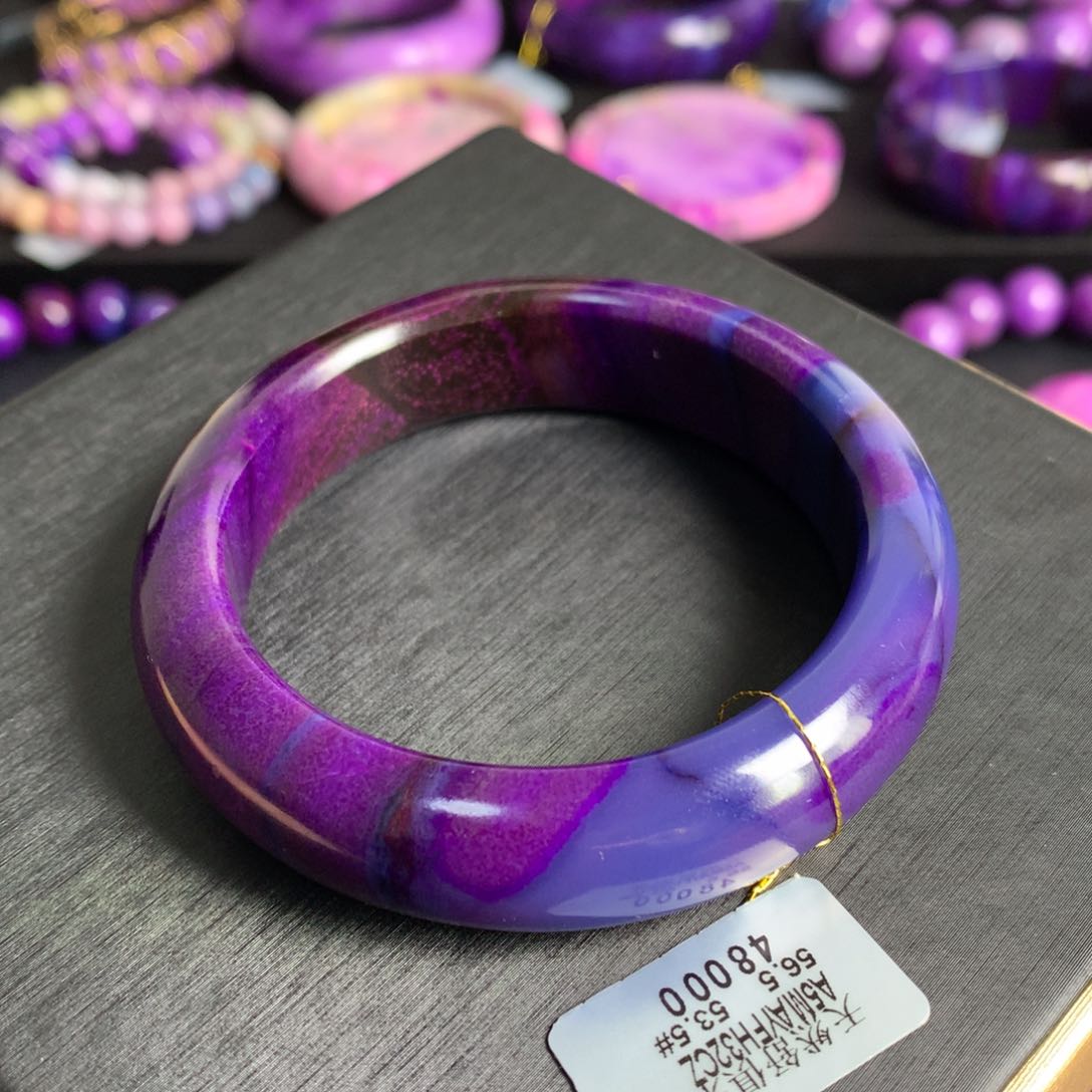 苏纪石（舒俱来）未镶嵌蓝紫幻彩手镯53圈