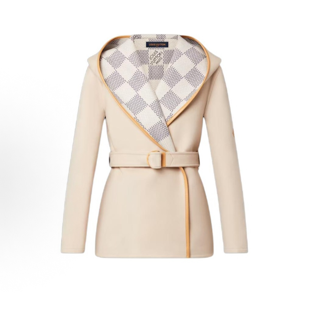 未使用 LouisVuitton/路易威登 棋盘格短款浴袍大衣/34码/2088