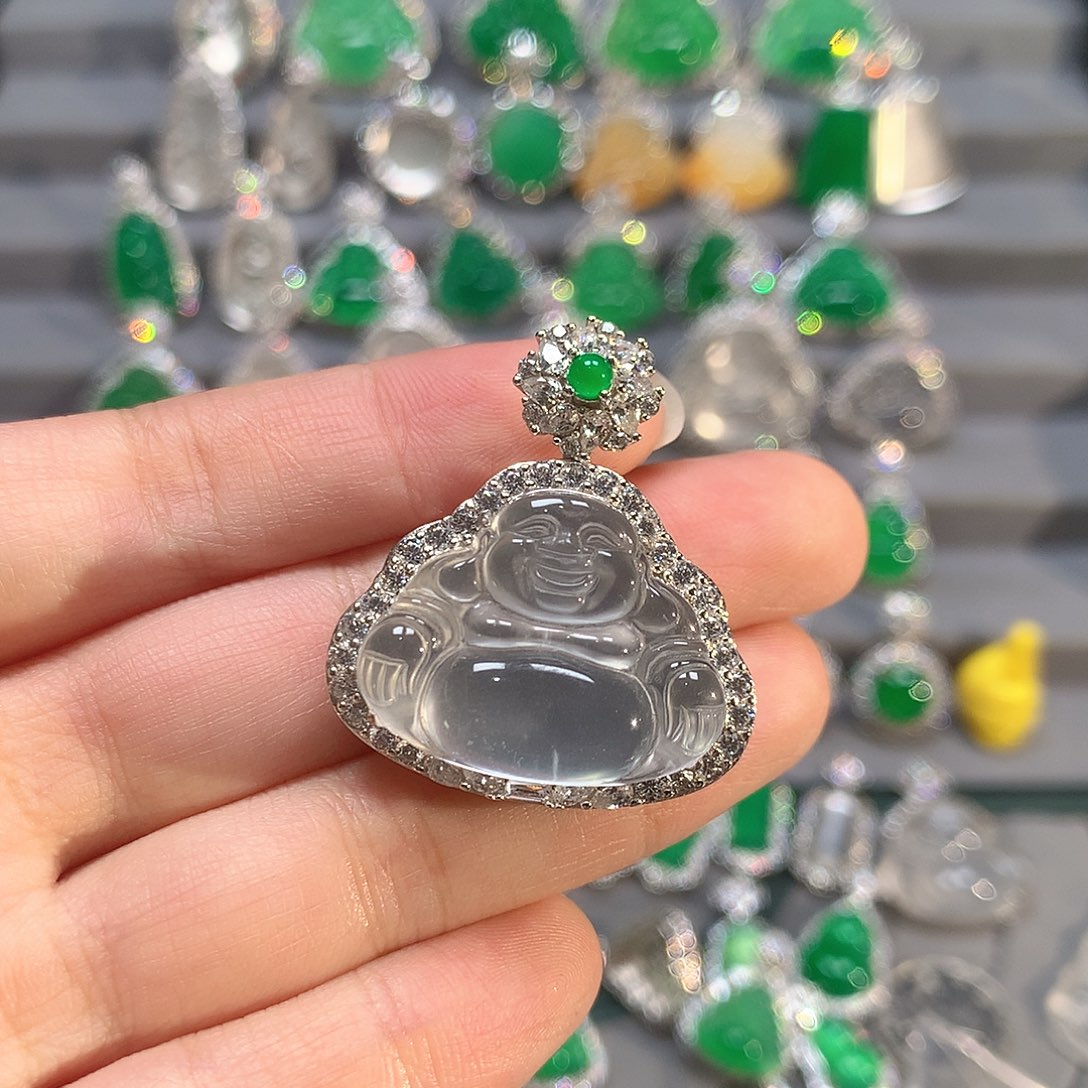 颈饰银S925镶嵌石英质玉