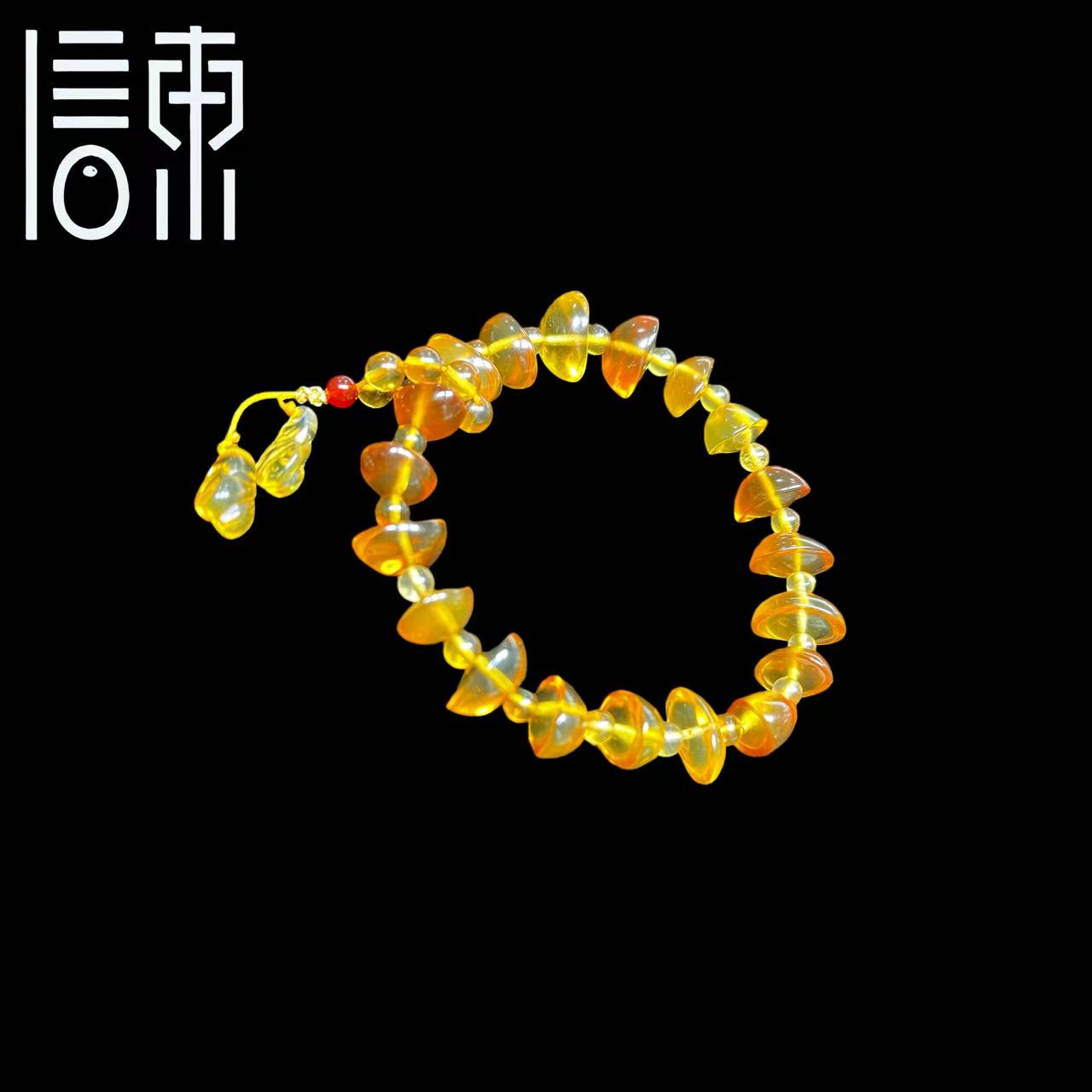 【信东严选】茶珀·设计款黄茶元宝手串0.8cm多样性发货