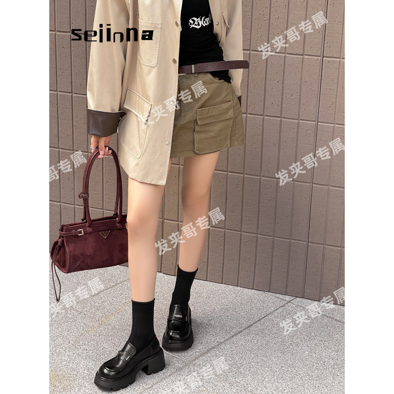 （切尔诺）2025新款小皮鞋女鞋百搭轻便软底舒适厚底乐福鞋86216-