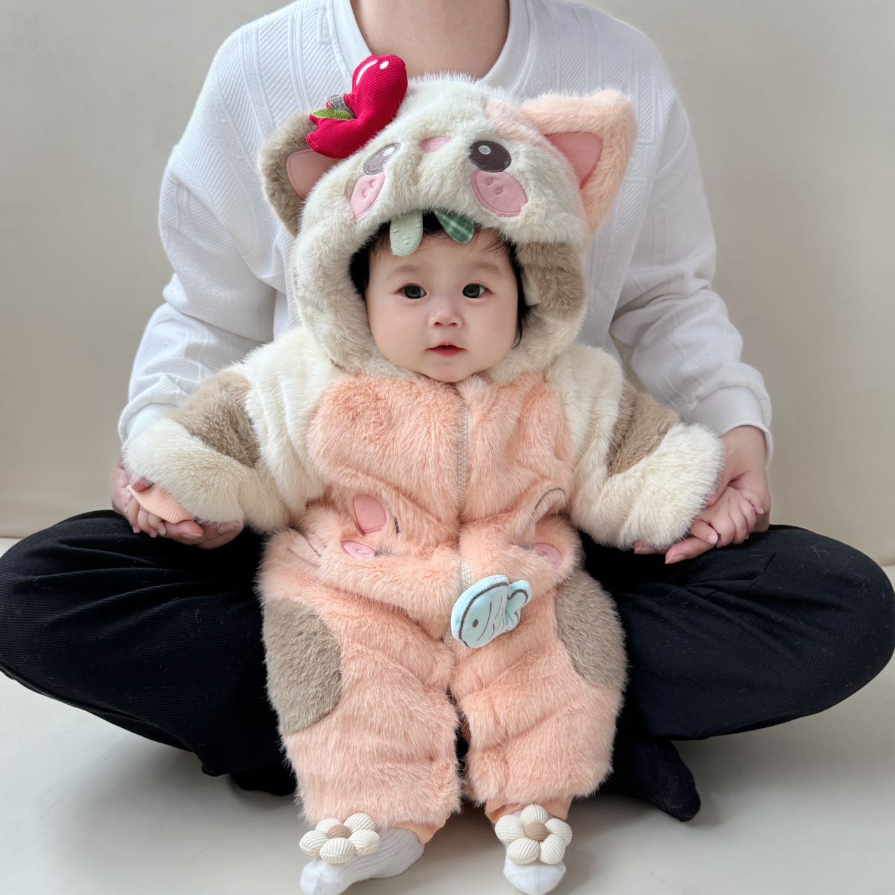  ｛布偶猫咪｝婴幼儿冬季可爱连体衣加棉加厚外出服