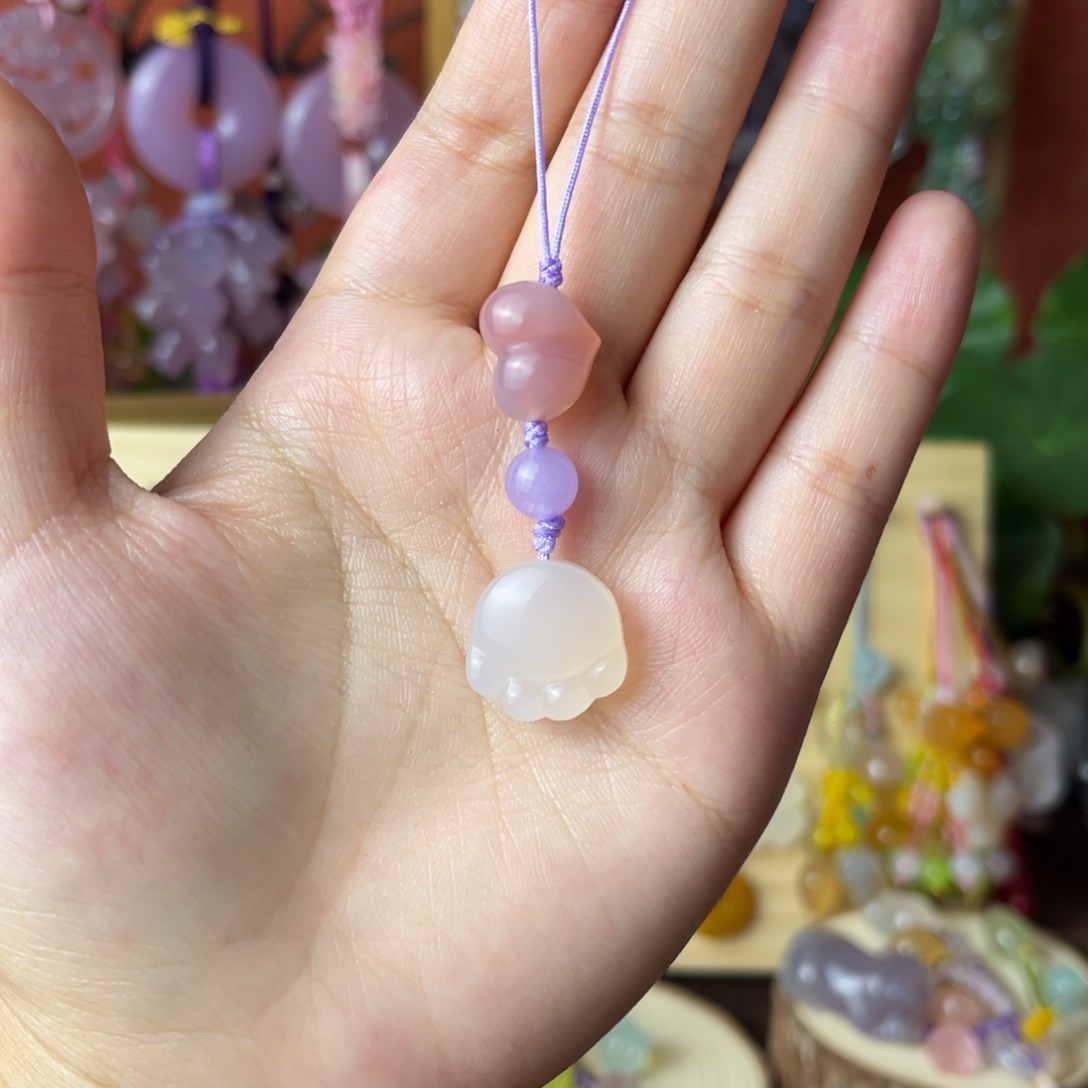 屁桃猫爪手机挂件