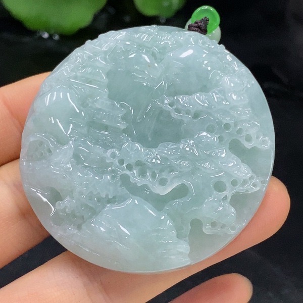 D33-天然A货翡翠-山水牌
