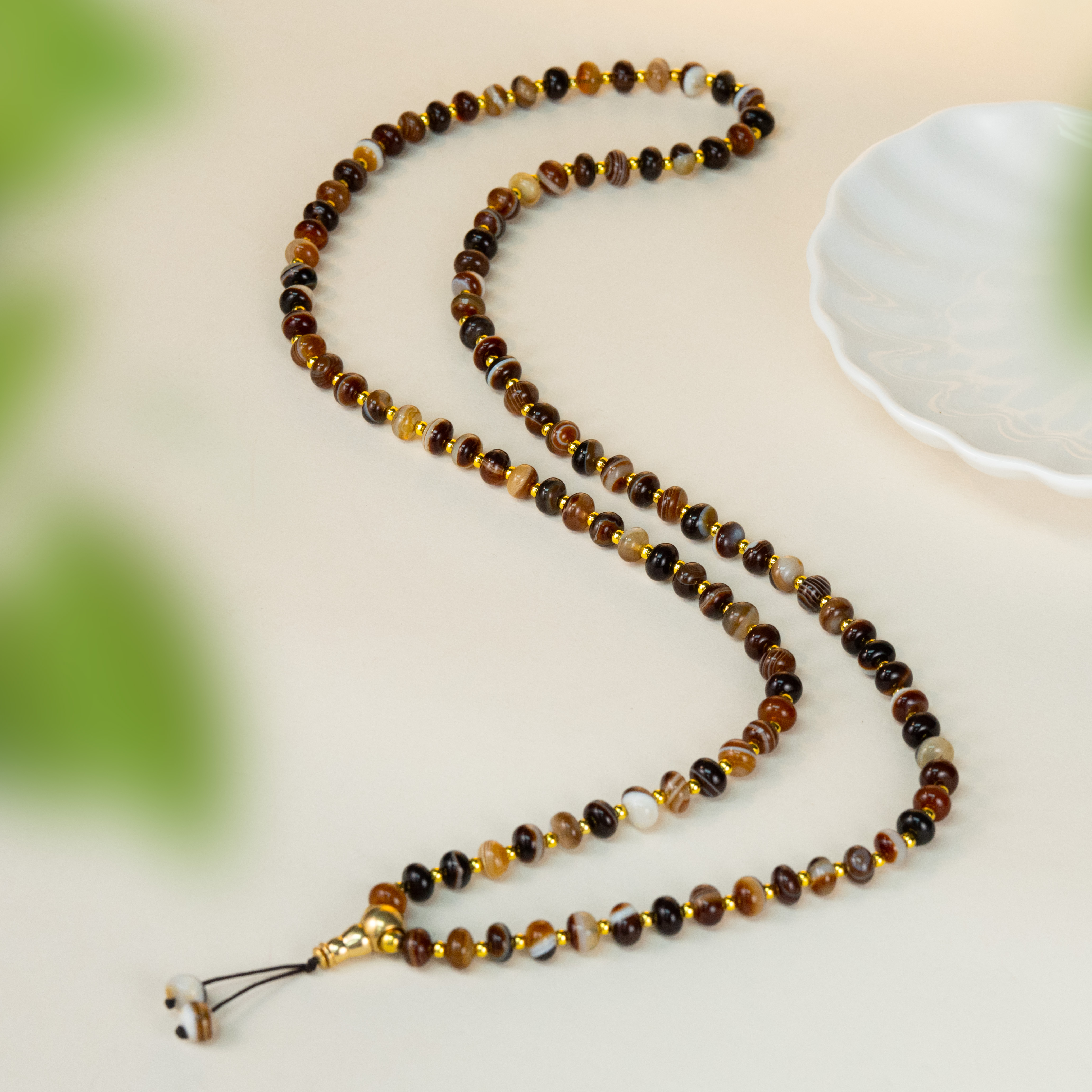 (灵魅)天然缠丝玛瑙108百搭DIY项链 多样性发一