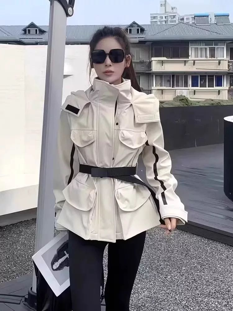 工装棉衣棉服女2025新款夹棉外套户外棉袄小个子收腰派克服608