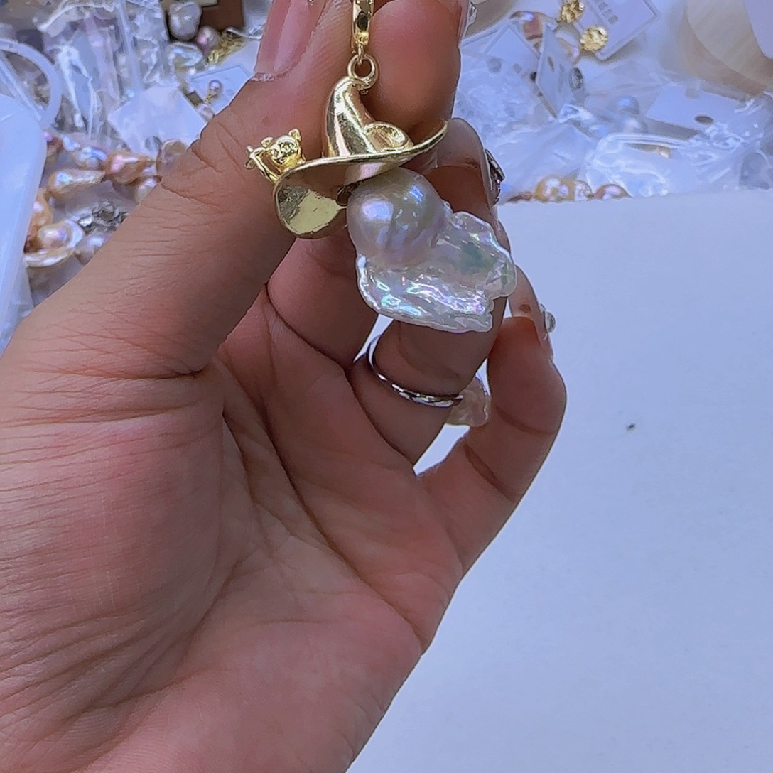 银S925镶嵌淡水珍珠489