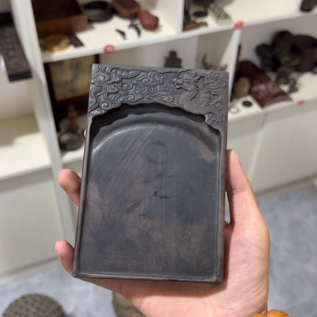 不***上文房摆件 石雕砚台