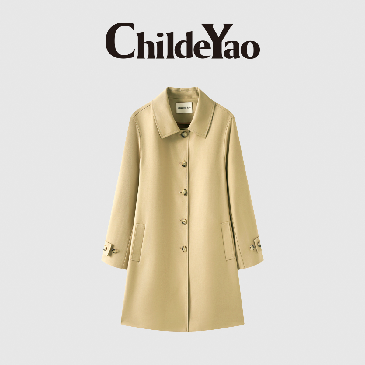 双面异色经典斜纹肌理小A版女士风衣外套CYC58290
