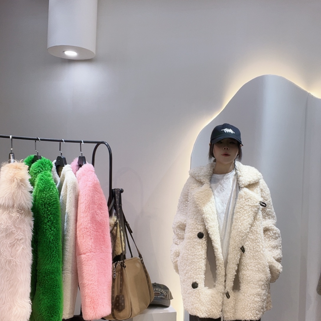 真皮皮毛一体外套222-3345 白 m