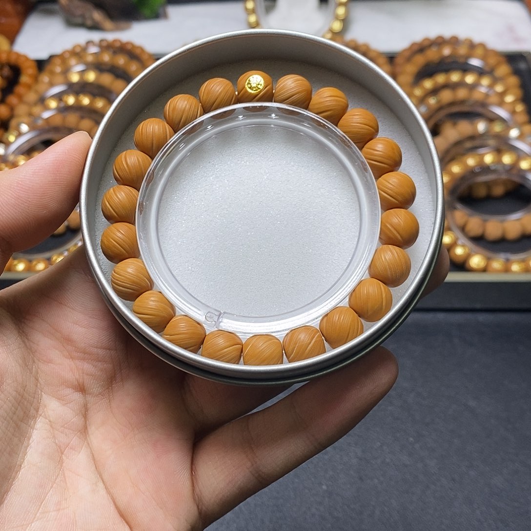 猴头核桃手串18k金标乾坤定风珠尺寸10+单号93号