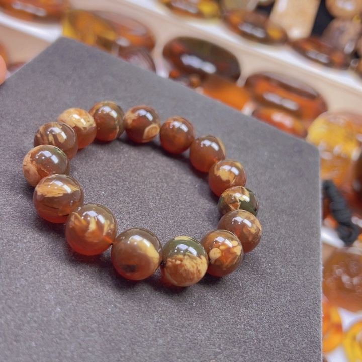 未镶嵌琥珀手串飘*天然缅甸琥珀手串